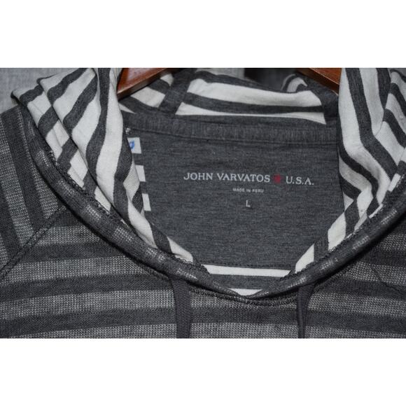 John Varvatos USA Men’s Striped Lightweight Hoodie Long Sleeve Size Large - Picture 3 of 4